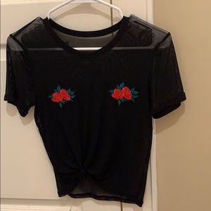 Mesh t-shirt crop top never worn